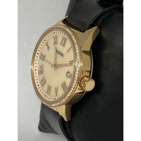 Fossil Blythe BQ3210 Women's Black Leather Analog Dial Quartz Wrist Watch LB301 - Picture 4 of 12